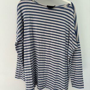Hatch Blue and Cream Striped Top